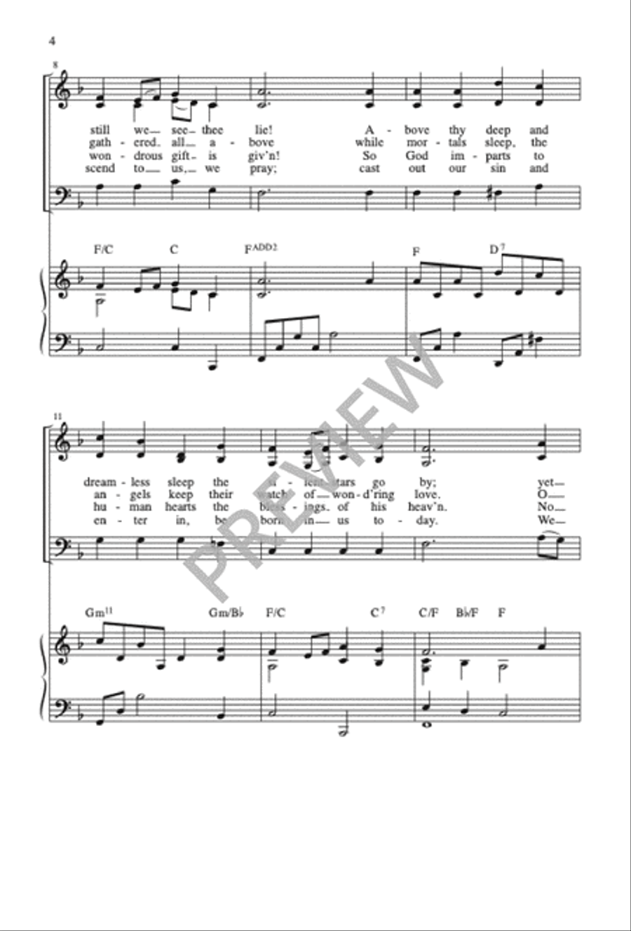 O Little Town of Bethlehem 3-Part scores gallery preview page 5
