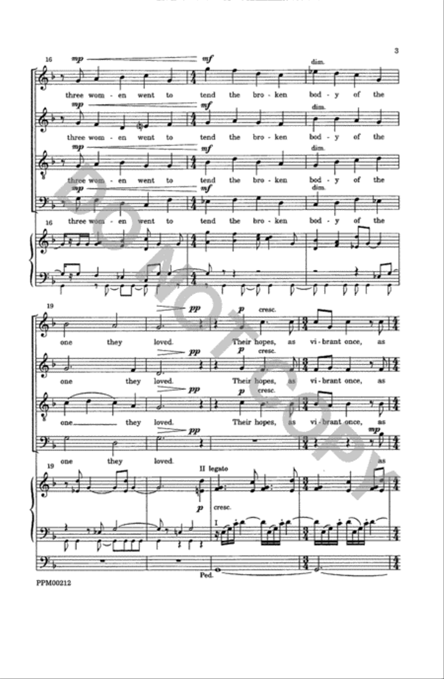Three Days Had Passed 4-Part scores gallery preview page 4