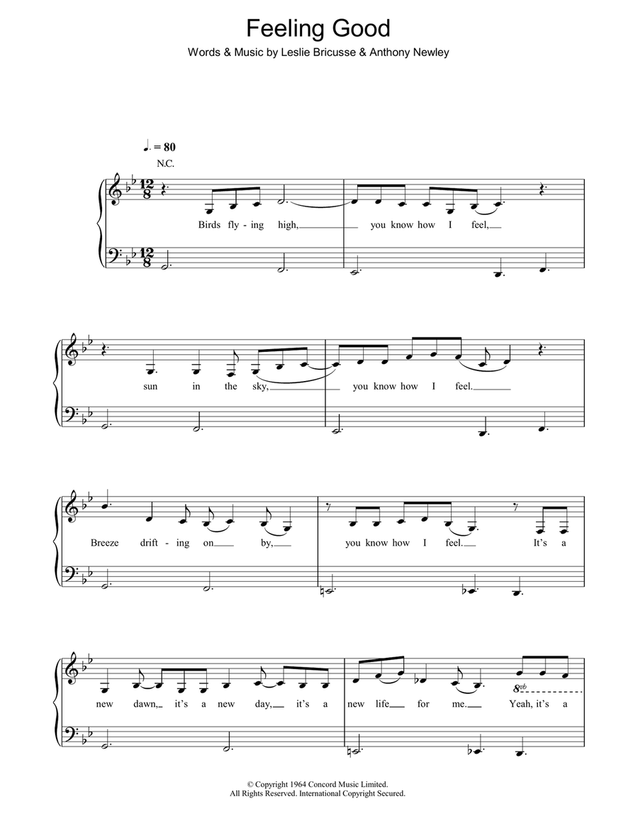 Feeling Good Guitar scores gallery preview page 1