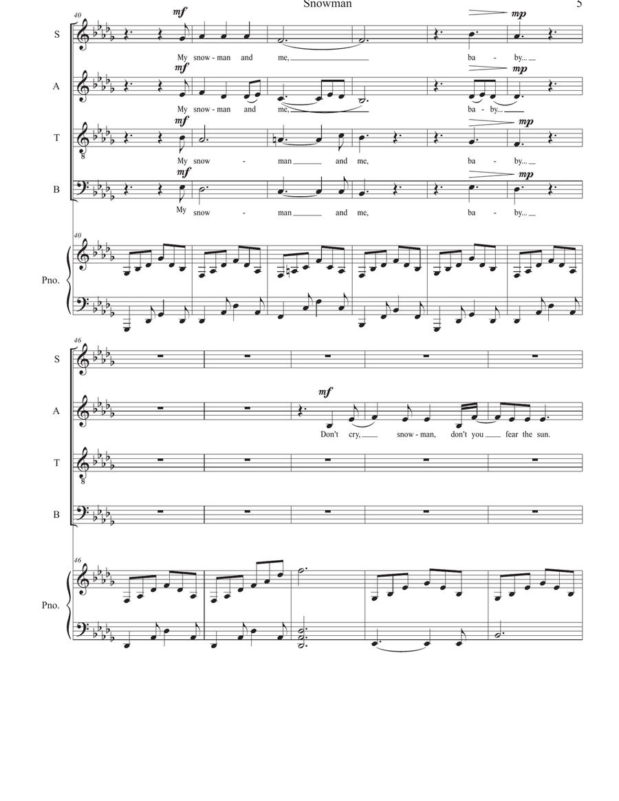 Snowman 4-Part scores gallery preview page 5