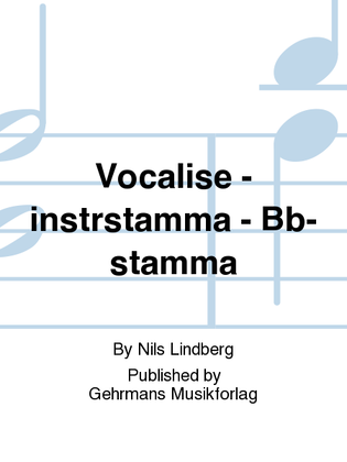 Book cover for Vocalise - instrstamma - Bb-stamma
