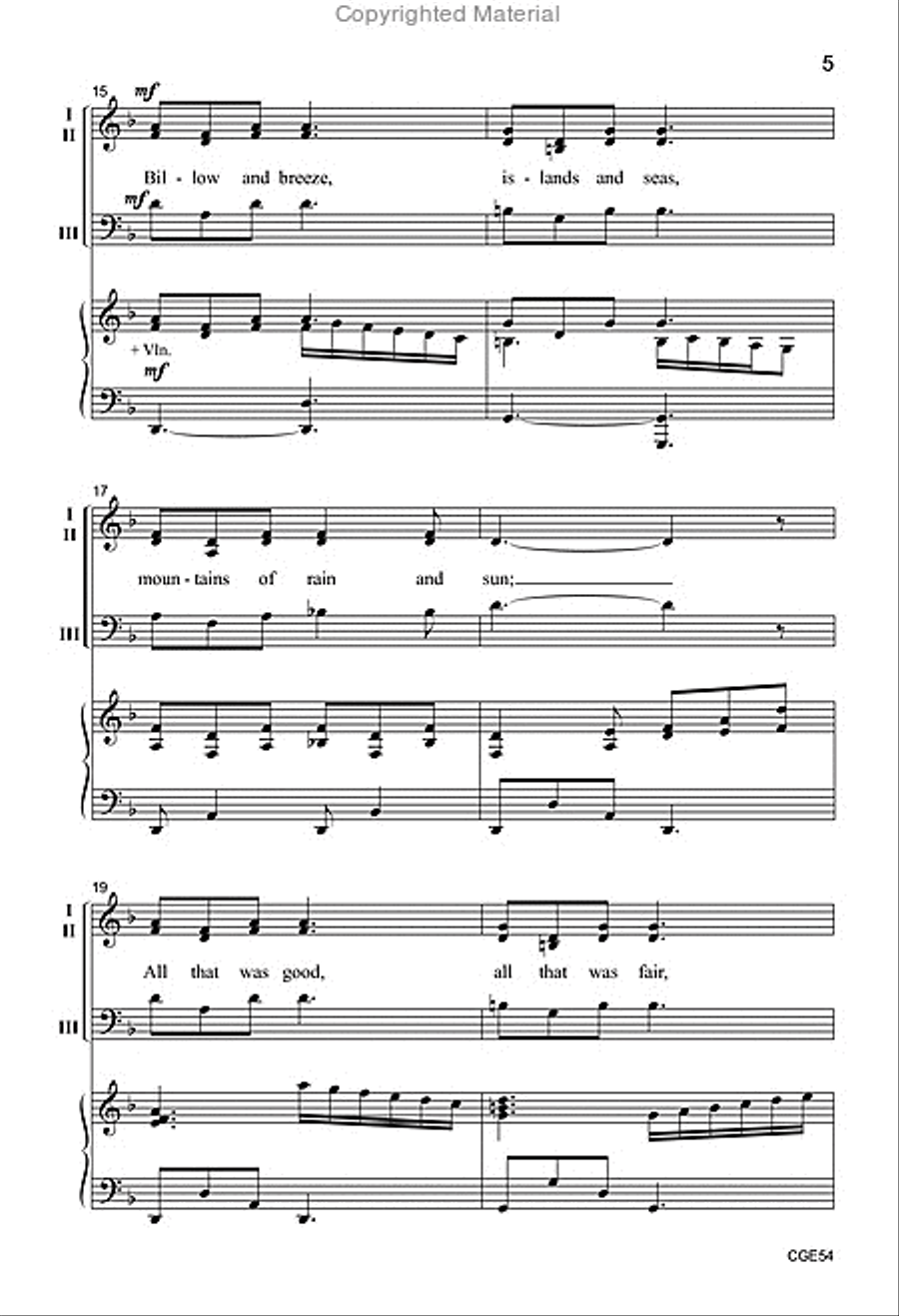 Over the Sea to Skye (Three-Part Mixed with Opt. Violin) 3-Part scores gallery preview page 4