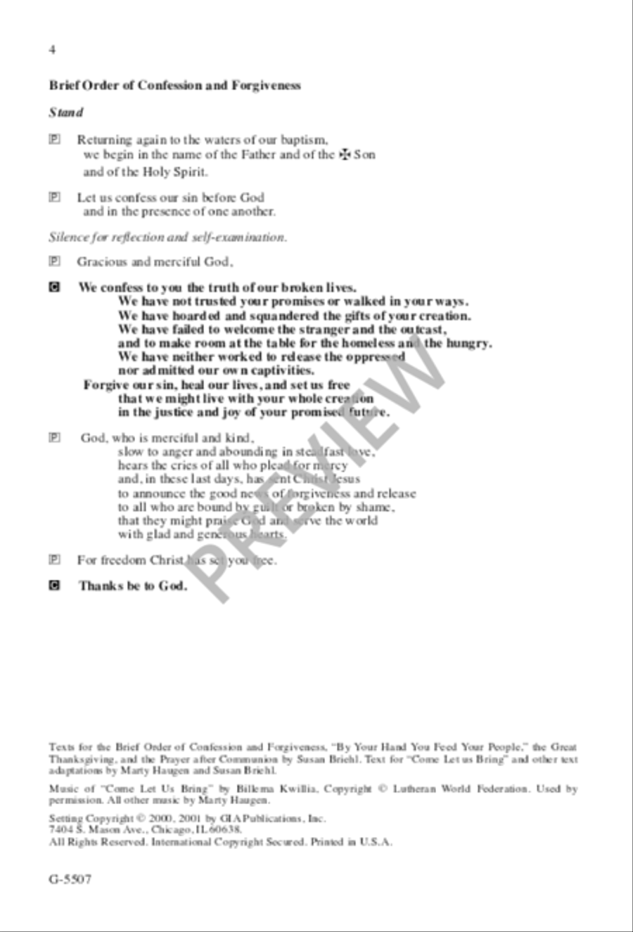 Tree of Life Setting, Holy Communion - Choral edition 4-Part scores gallery preview page 6