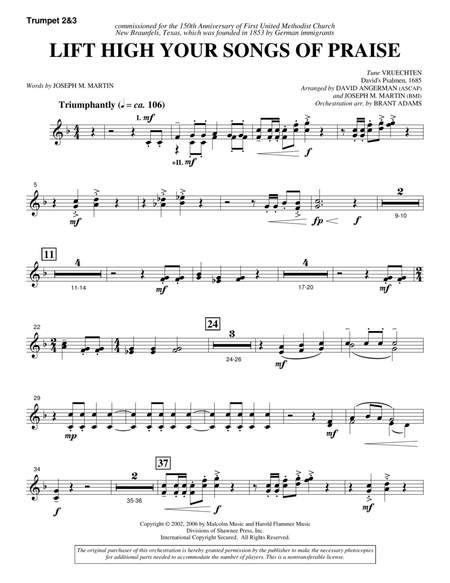 Lift High Your Songs Of Praise (from Footprints In The Sand) - Bb Trumpet 2,3