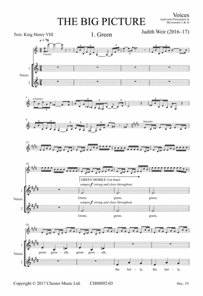 The Big Picture (Voices/Extra Percussion Parts)  Sheet Music
