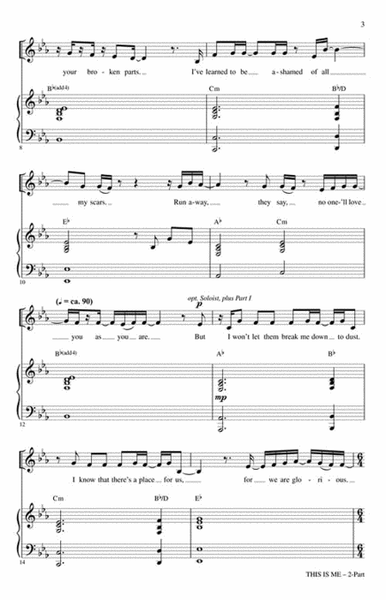 This Is Me by Pasek and Paul 2-Part - Sheet Music