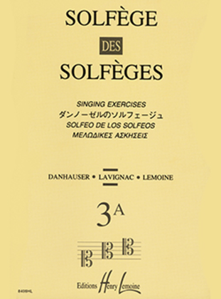 Book cover for Solfege des Solfeges - Volume 3A sans accompagnement