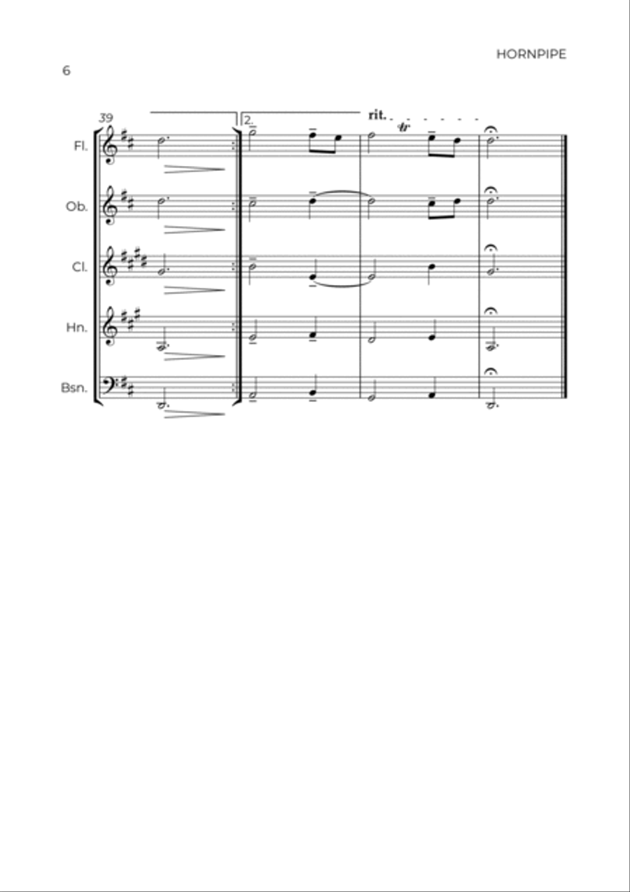 HORNPIPE - HANDEL - WIND QUINTET Woodwind Quintet scores gallery preview page 6