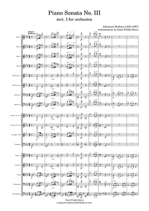 Brahms piano sonata No. 3, movement 1 for Orchestra