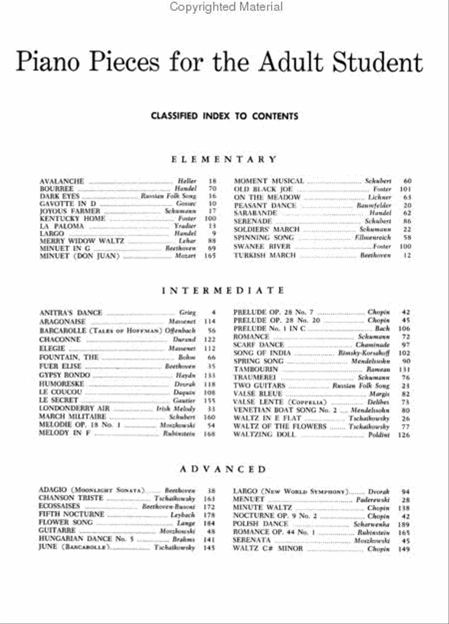 Piano Pieces for the Adult Student Piano Method scores gallery preview page 3