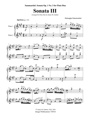 Sammartini: Sonata Op. 1 No. 3 for Flute Duo