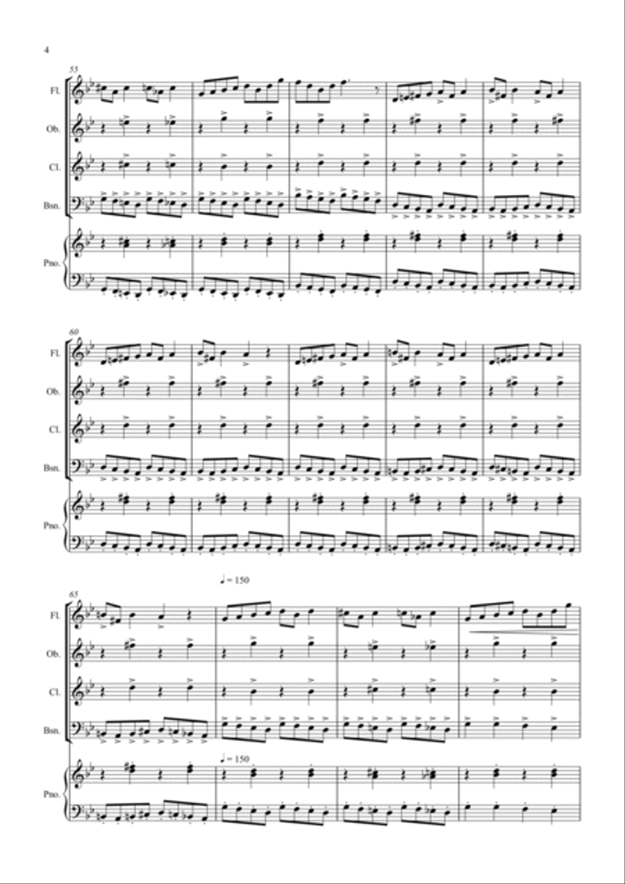 In the Hall of the Mountain King for Wind Quartet Woodwind Quartet scores gallery preview page 4