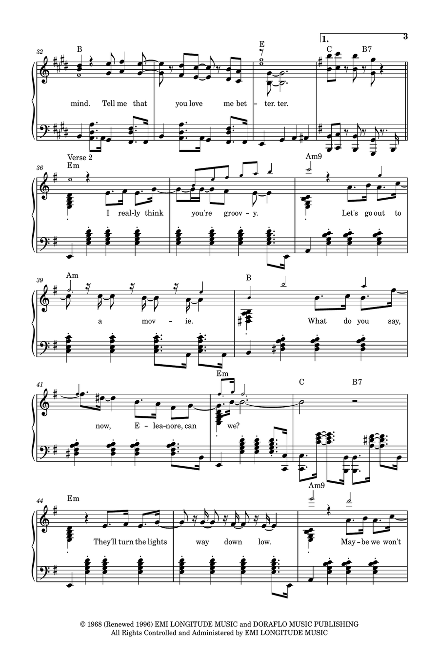 Elenore Elenore Piano Solo scores gallery preview page 3
