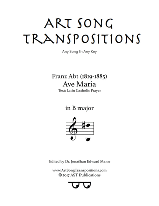 ABT: Ave Maria (transposed to B major)