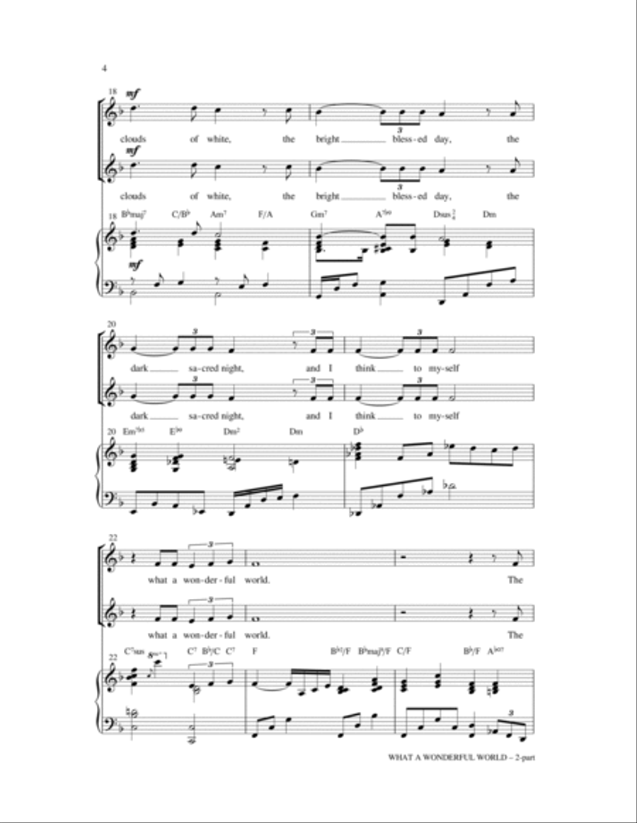 What A Wonderful World What A Wonderful World 2-Part scores gallery preview page 4
