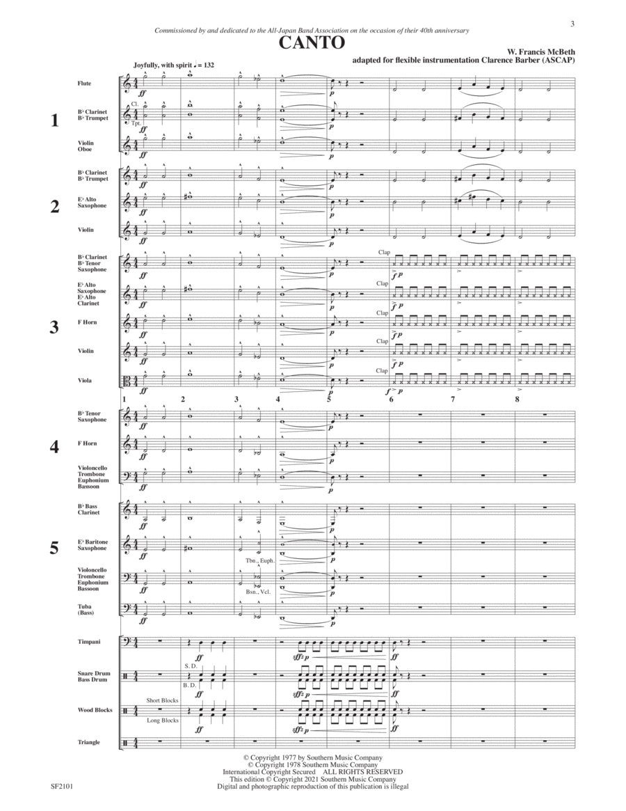 Canto - Full Score Concert Band scores gallery preview page 1