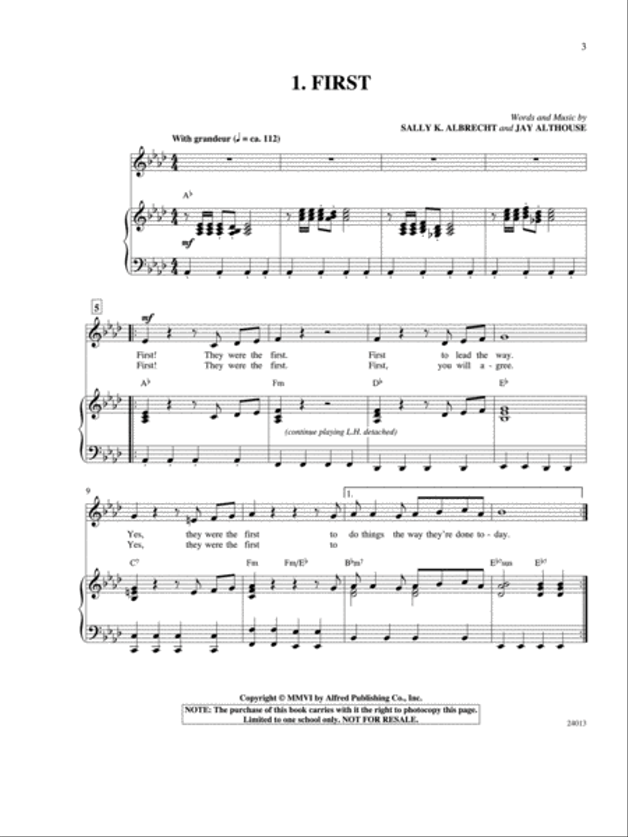 First! - 14 Songs About Inventive, Interesting, and Innovative People - Book/CD Unison Choir scores gallery preview page 3