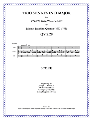 Quantz Trio Sonata in G Major QV 2:28