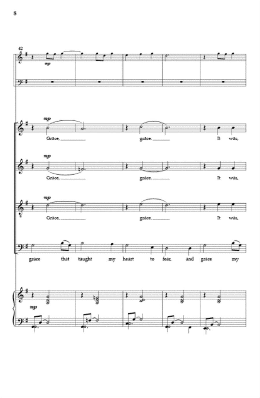 Amazing Grace (SATB) 4-Part scores gallery preview page 7