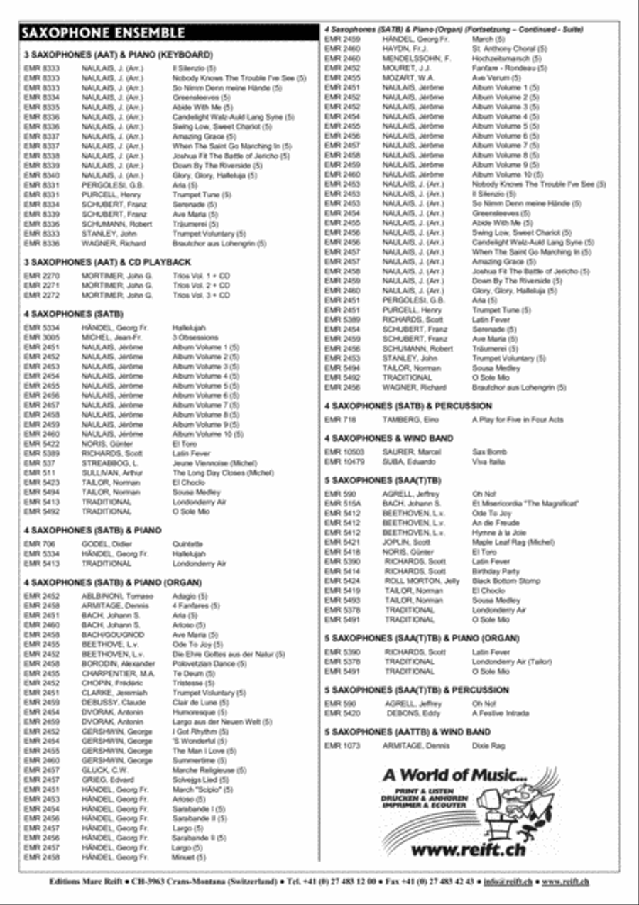 Rosen Aus Dem Suden Saxophone Quartet scores gallery preview page 10