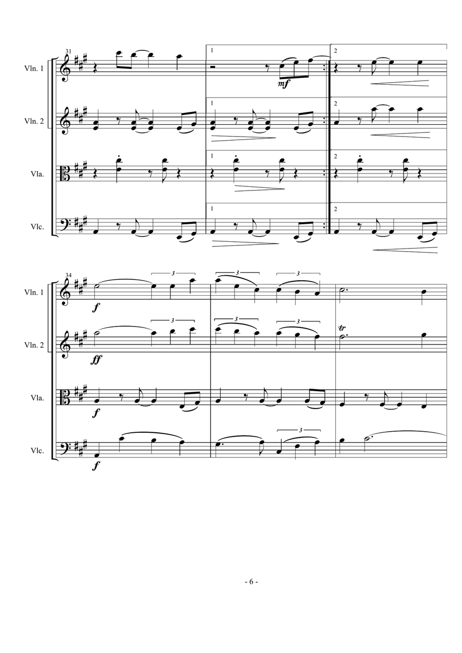 Stand By Me Stand By Me String Quartet scores gallery preview page 6