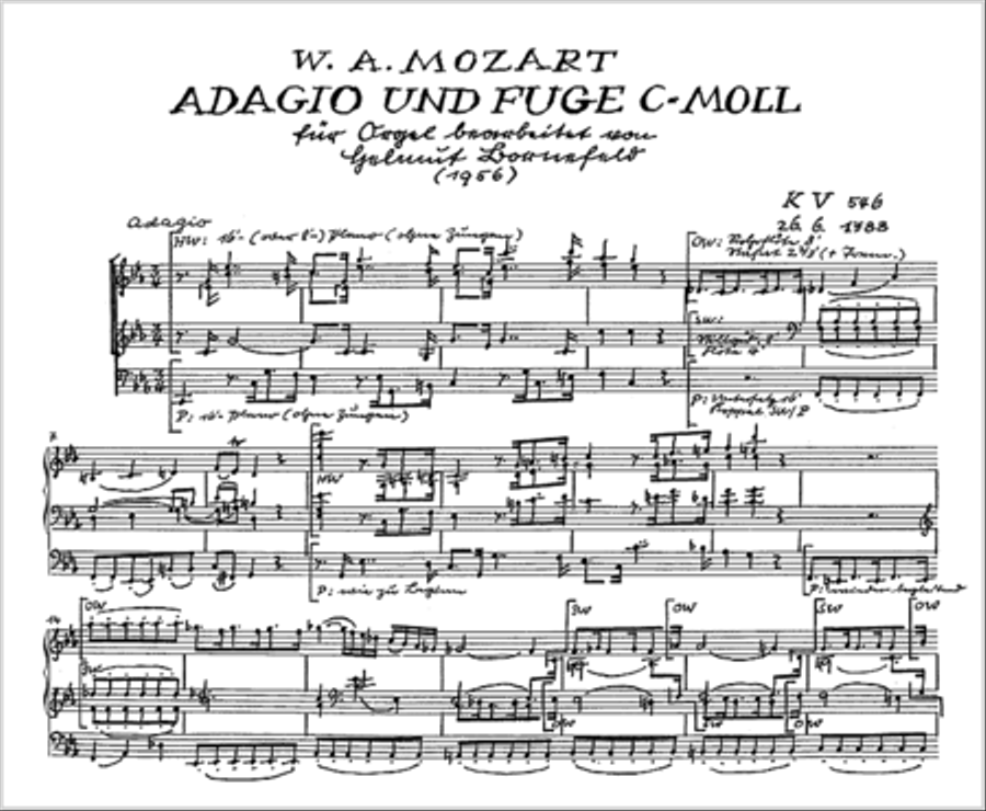 Adagio und Fuge in c-Moll Organ Solo scores gallery preview page 2