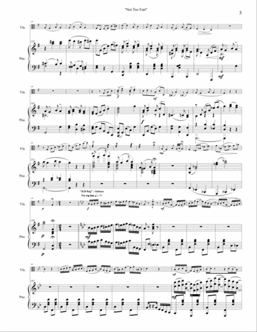 Not Too Fast - A Ragtime Medley Viola scores gallery preview page 5