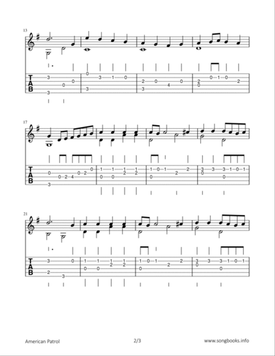 American Patrol American Patrol Guitar Solo scores gallery preview page 2