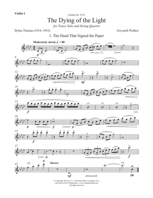 The Dying of the Light: Musical Settings of the Poetry of Dylan Thomas (Downloadable String Quartet Parts)