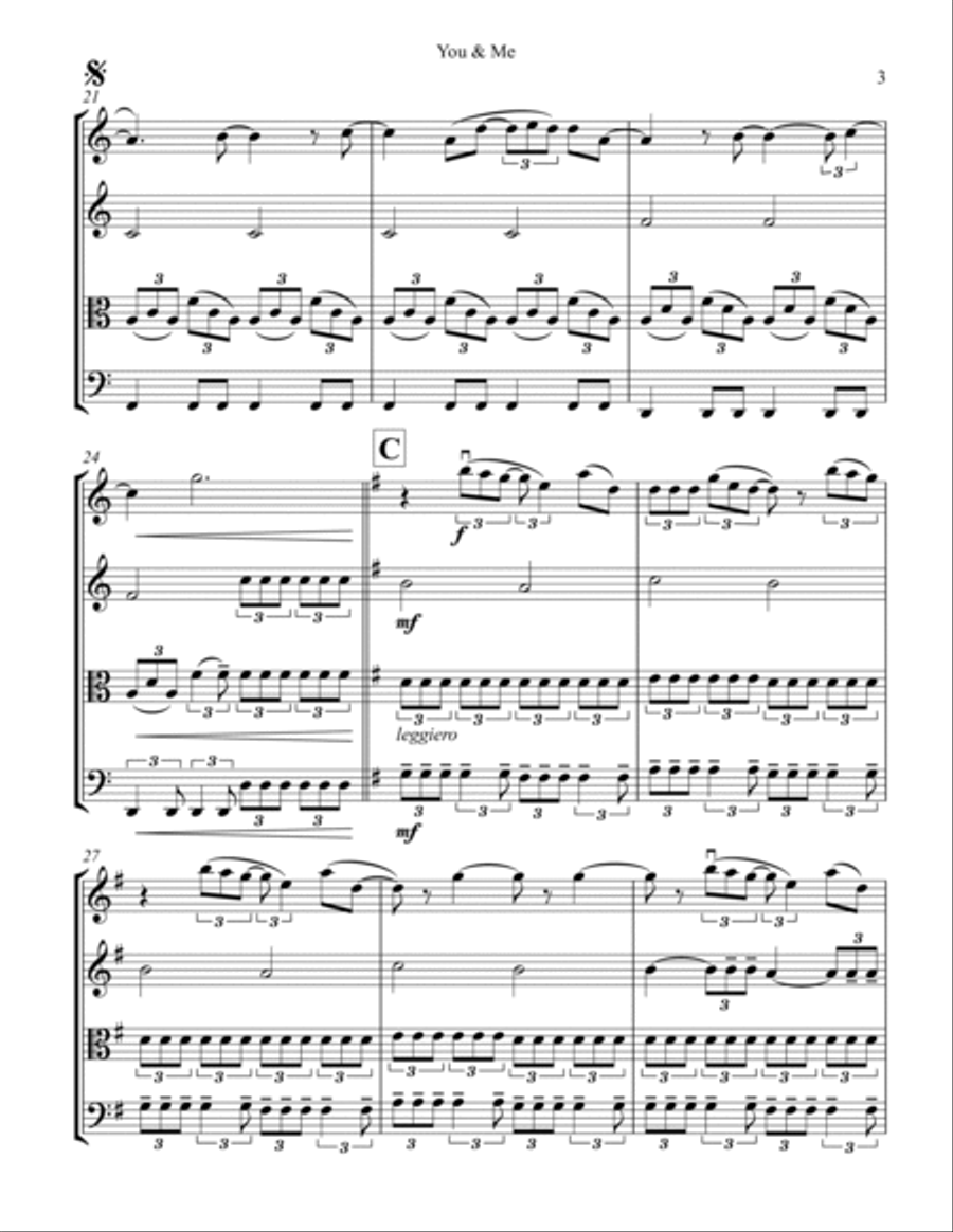 You & Me String Quartet scores gallery preview page 3