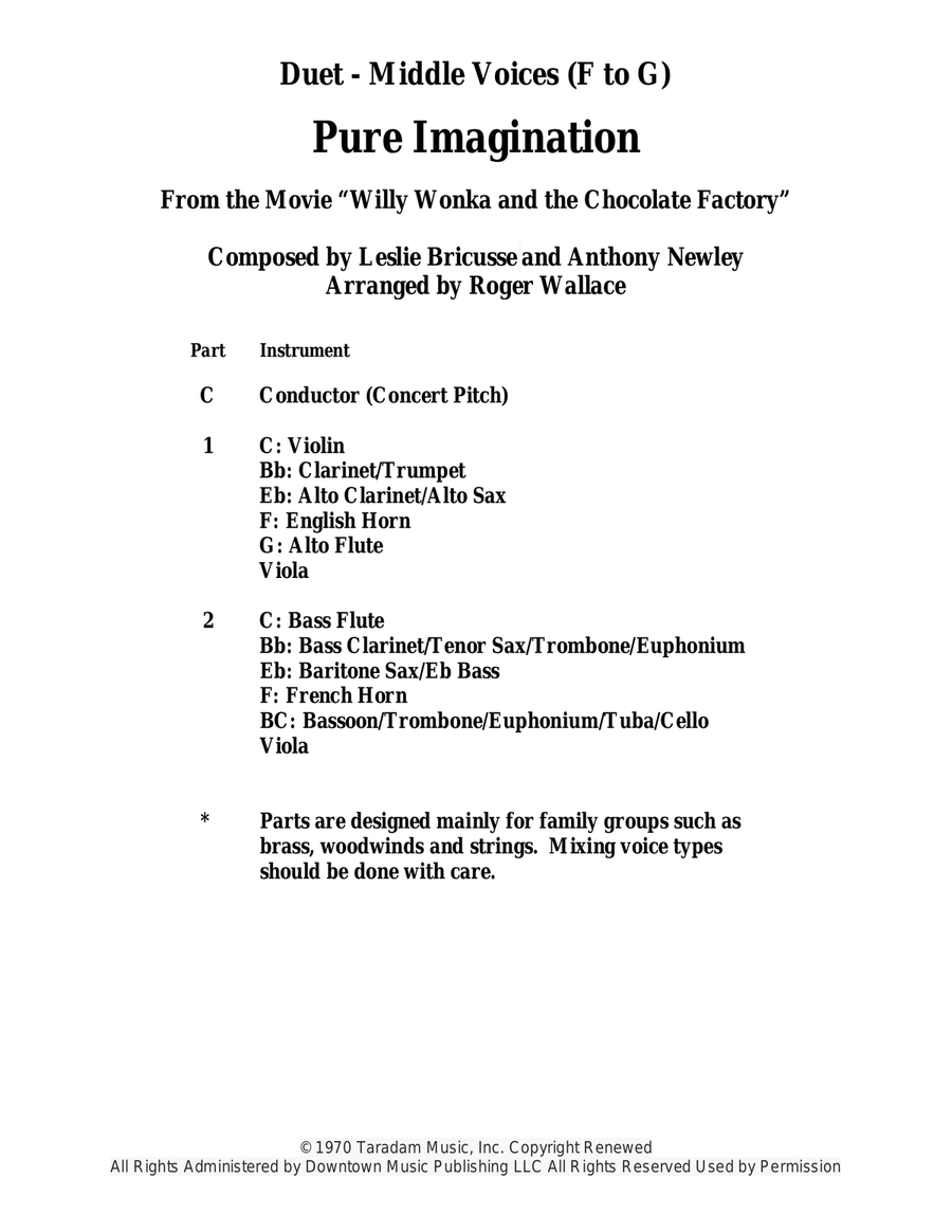 Pure Imagination Flute Duet scores gallery preview page 1