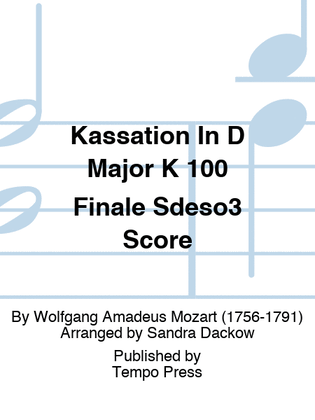 Kassation In D Major K 100 Finale Sdeso3 Score
