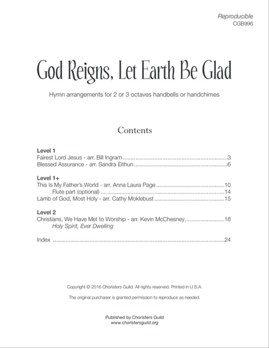 God Reigns, Let Earth Be Glad (2-3 octaves) 3-Octaves scores gallery preview page 2