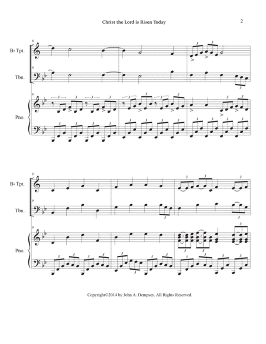 Christ the Lord is Risen Today (Trio for Trumpet, Trombone and Piano) image number null
