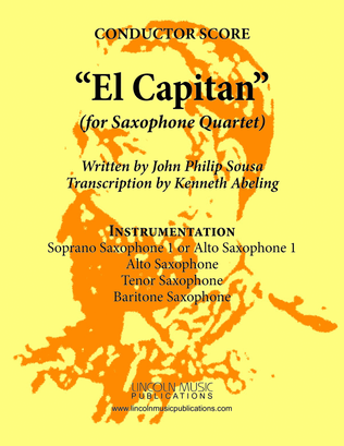 Book cover for March - El Capitan (for Saxophone Quartet SATB or AATB)