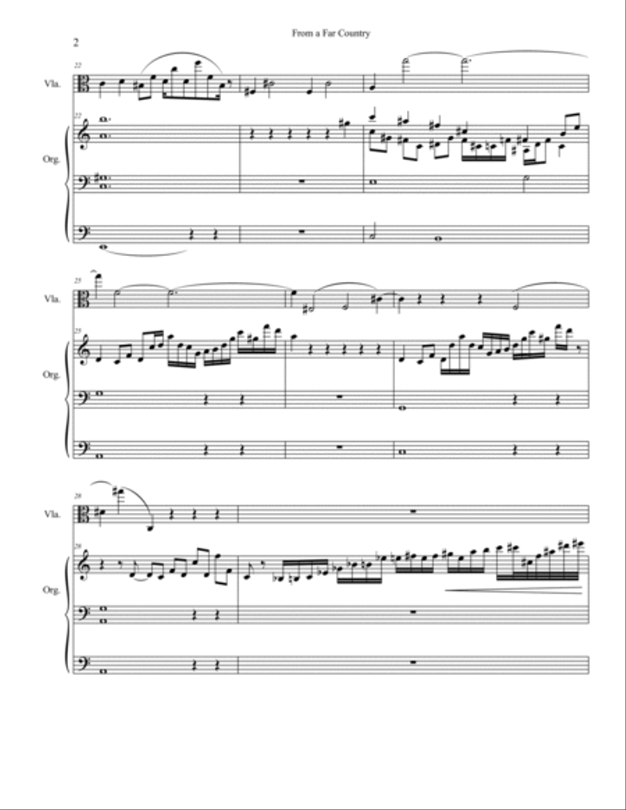 From a Far Country for Viola and Organ String Duet scores gallery preview page 2