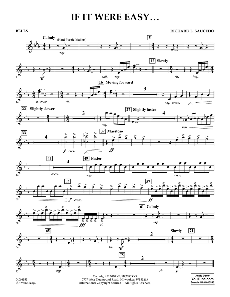 If It Were Easy... - Bells Concert Band scores gallery preview page 1
