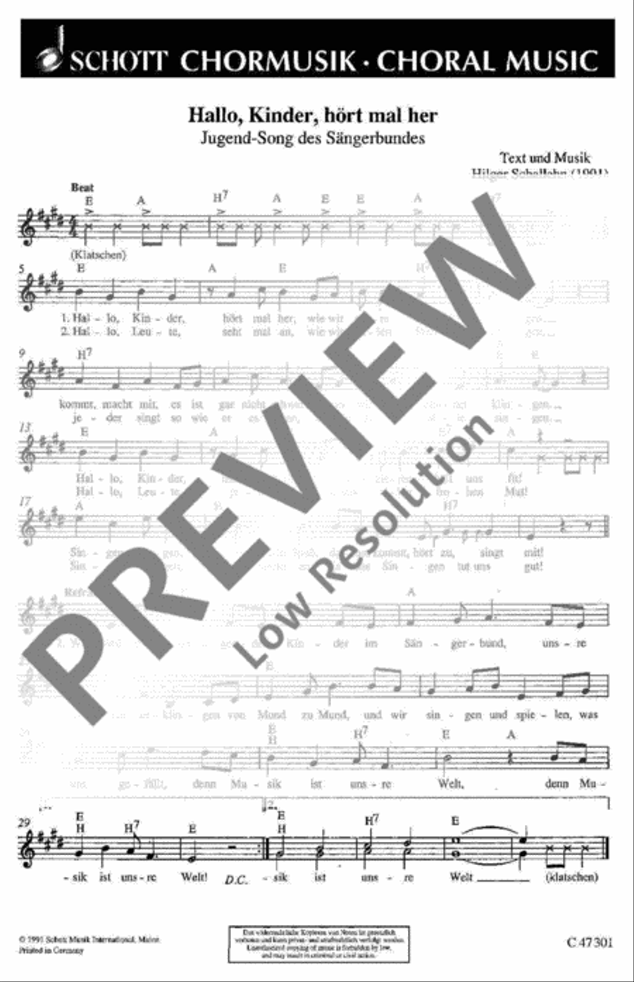 Hallo Kinder, hört mal her Children's Choir scores gallery preview page 2