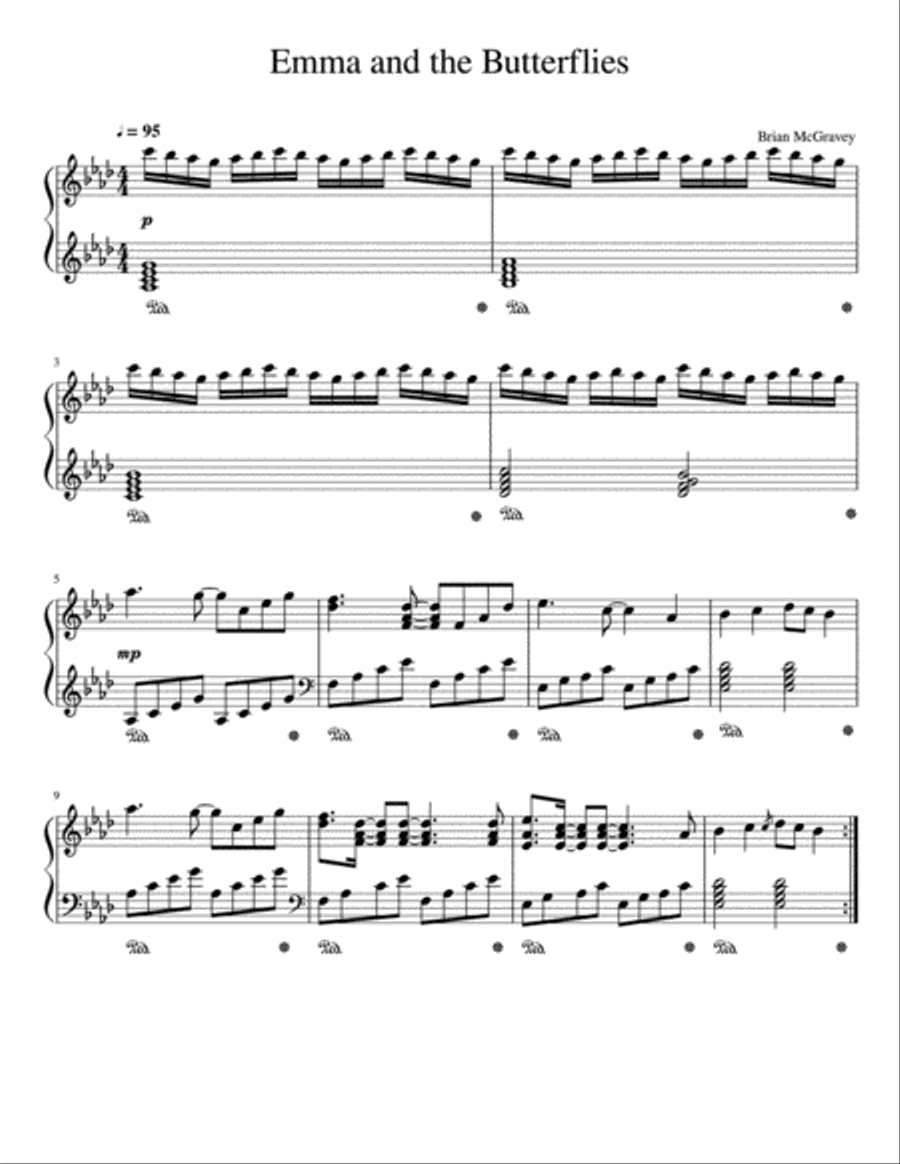 Emma and the Butterflies Piano Solo scores gallery preview page 1