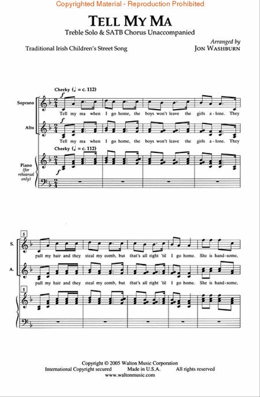 Tell My Ma (SATB divisi) Divisi scores gallery preview page 2