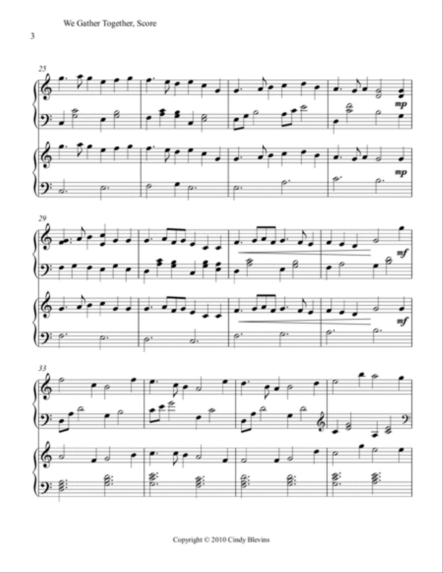We Gather Together, for Harp Duet Harp scores gallery preview page 4