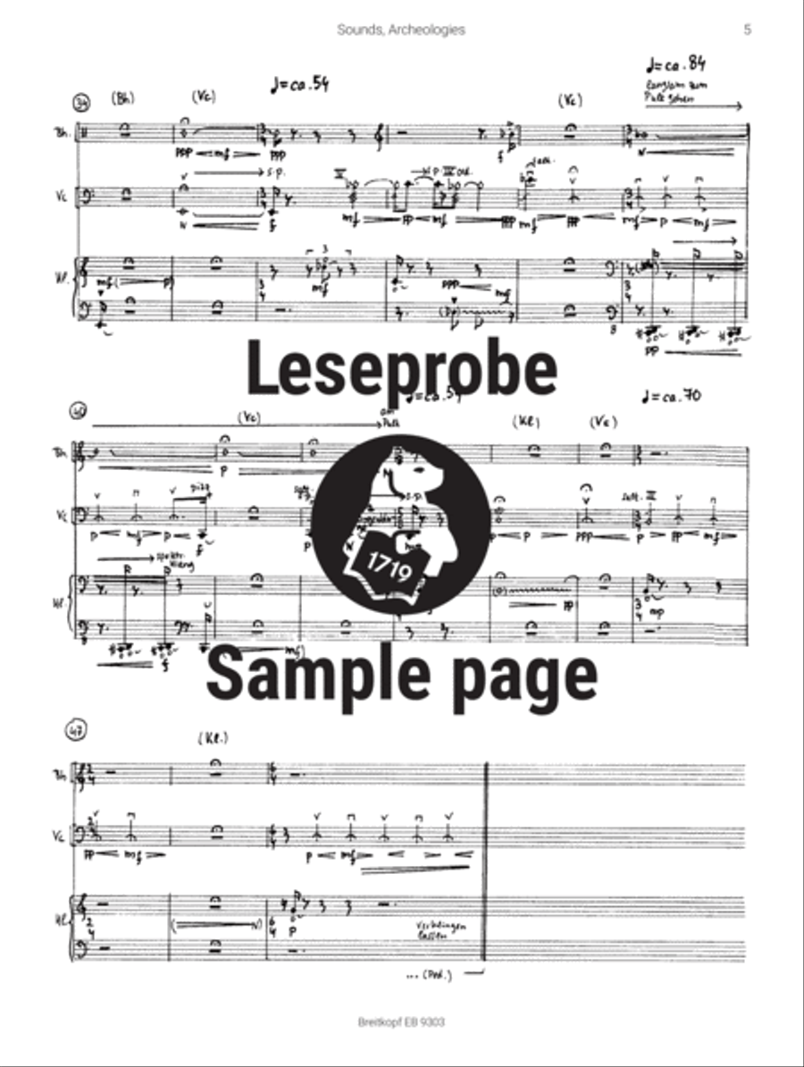 Sounds, Archeologies Piano Trio scores gallery preview page 4