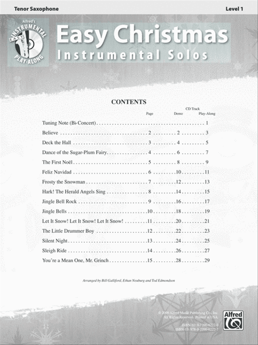 Easy Christmas Instrumental Solos, Level 1 image number null
