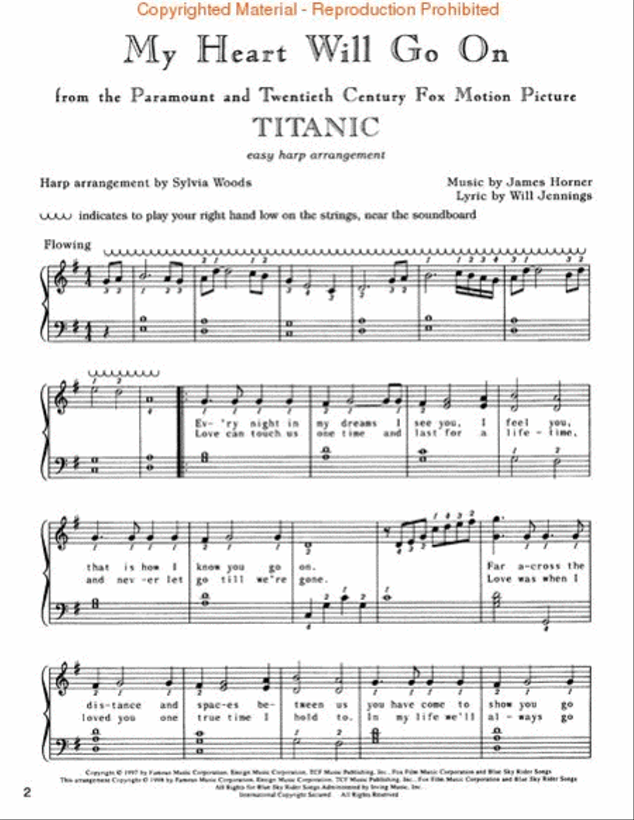 My Heart Will Go On (Love Theme from Titanic) for the Harp Celtic Harp scores gallery preview page 2