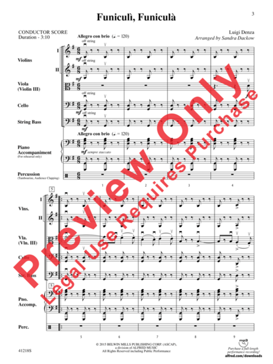 Funiculì, Funiculà String Orchestra scores gallery preview page 4