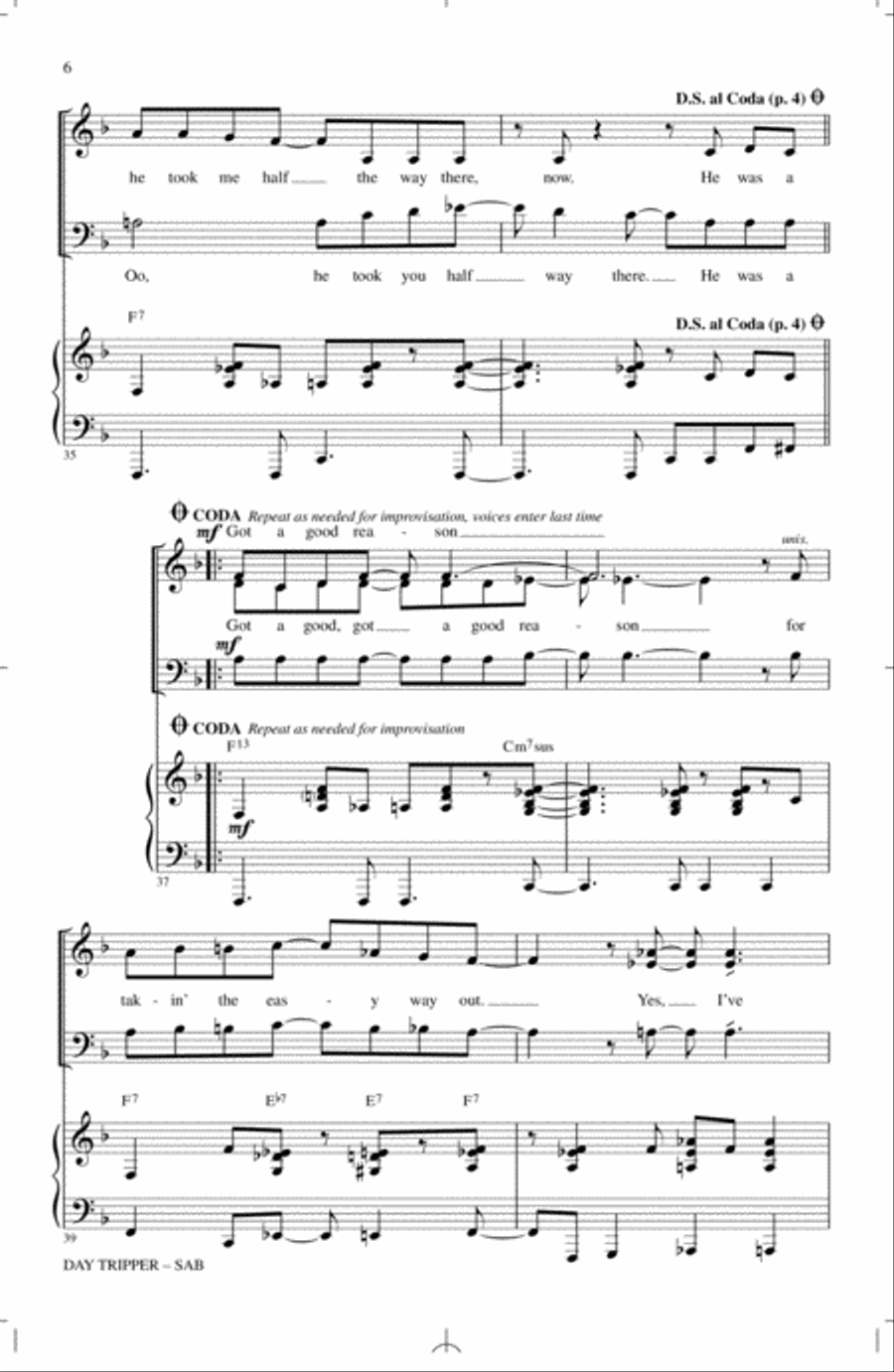 Day Tripper 3-Part scores gallery preview page 5