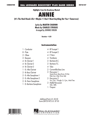 Book cover for Highlights from Annie - Full Score