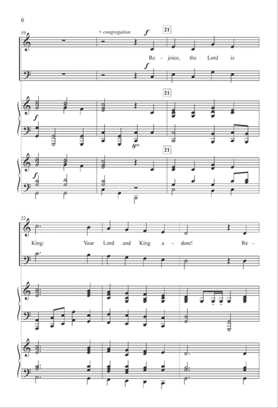 Rejoice, the Lord Is King 4-Part scores gallery preview page 6