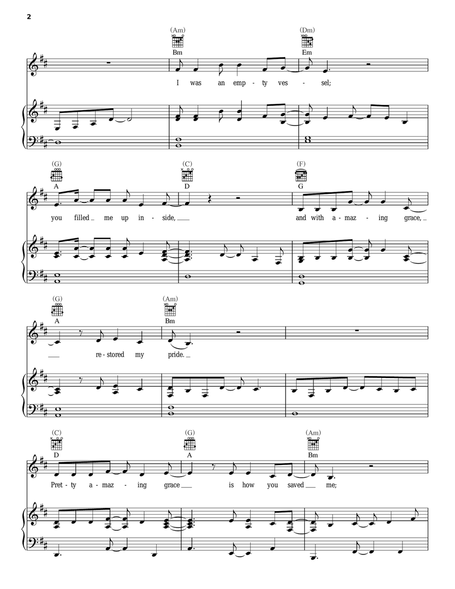 Pretty Amazing Grace Pretty Amazing Grace Piano, Vocal, Guitar scores gallery preview page 2