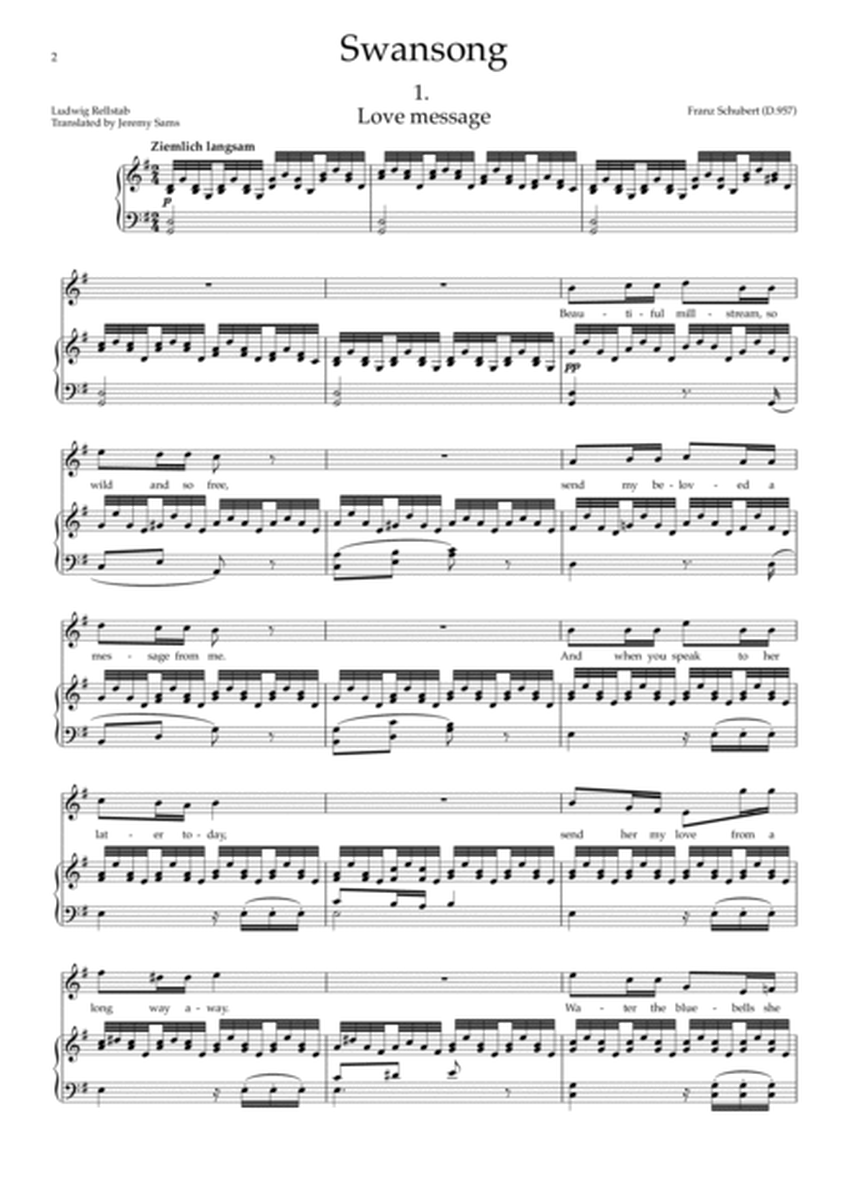 Schubert Swansong (Schwanengesang) translated Jeremy Sams (original keys)
